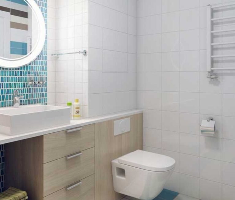 Зонирование ванной плиткой: идеи раскладки для душа, ванны и раковины